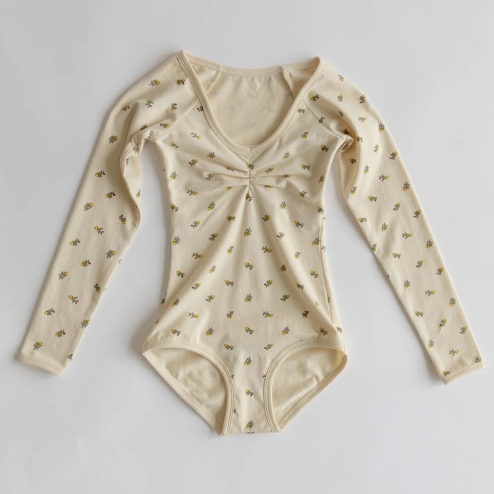ARQ Paloma Body Suit in Yellow Calico NWT